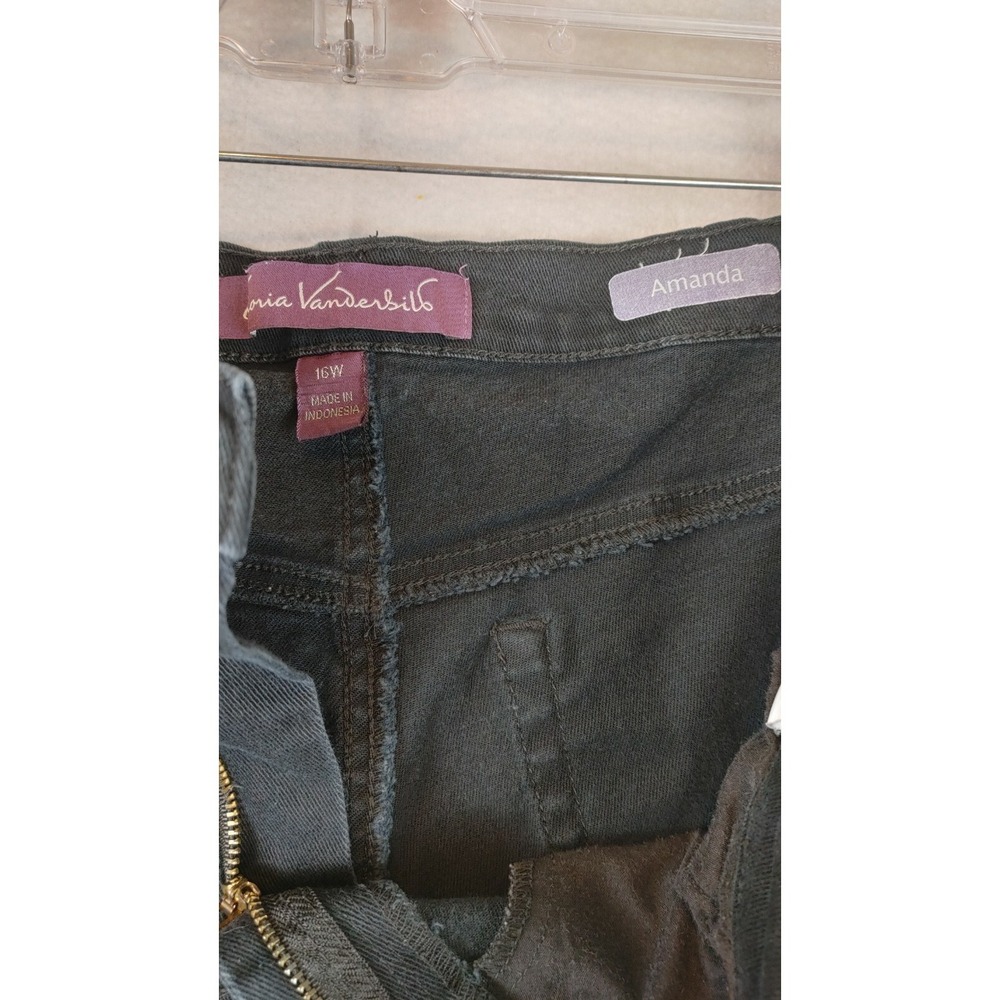 GLORIA VANDERBILT BLACK DENIM AMANDA JEANS SIZE 16W - Picture 7 of 8